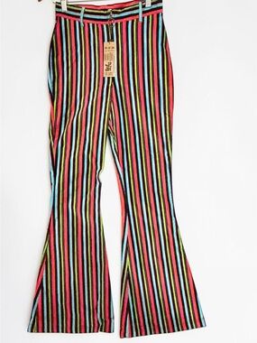 The Hippie Shake NWT Rainbow Striped High Rise Bell Bottom Pants Size 2 or small